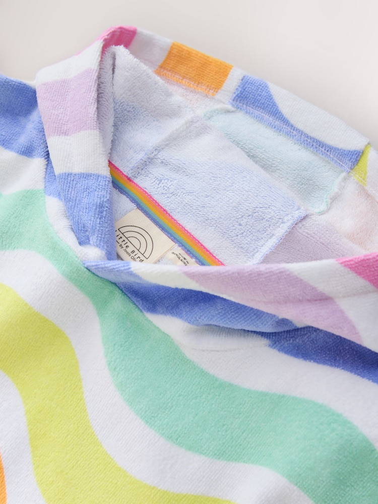Little Bird by Jools Oliver Pastel Stripes Cotton Towelling Hooded Poncho - Image 11 of 11