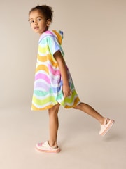 Little Bird by Jools Oliver Pastel Stripes Cotton Towelling Hooded Poncho - Image 2 of 11
