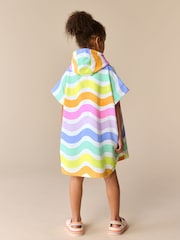 Little Bird by Jools Oliver Pastel Stripes Cotton Towelling Hooded Poncho - Image 3 of 11
