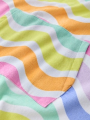 Little Bird by Jools Oliver Pastel Stripes Cotton Towelling Hooded Poncho - Image 9 of 11
