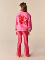 Little Bird by Jools Oliver Bright Pink Sweat Top & Legging Set - Image 4 of 9