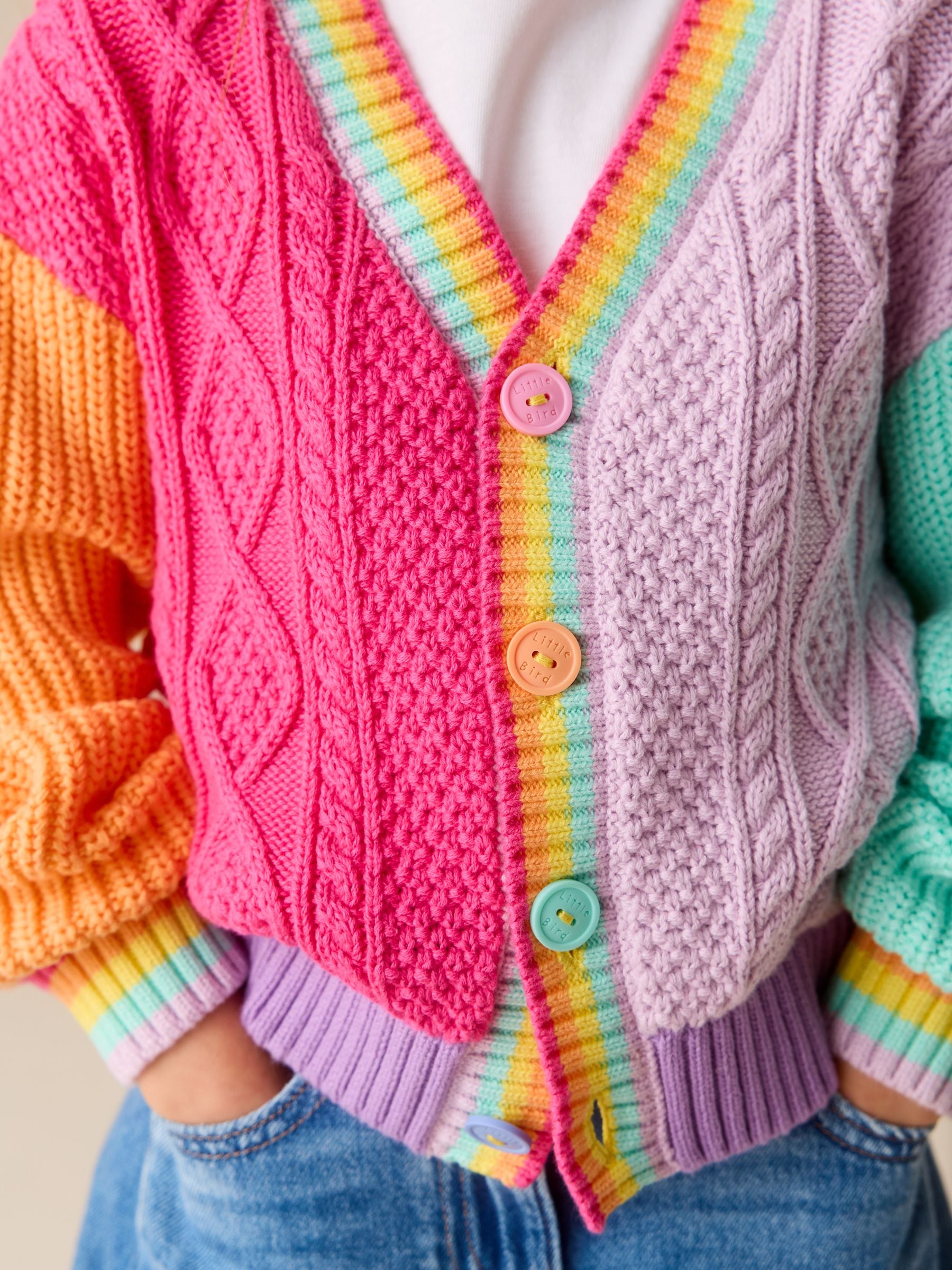 Buy Little Bird by Jools Oliver Pastel Colourblock Knitted V-Neck
