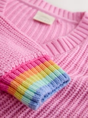 Little Bird by Jools Oliver Knitted V-Neck Strawberry Cardigan - Slika 5 iz 6