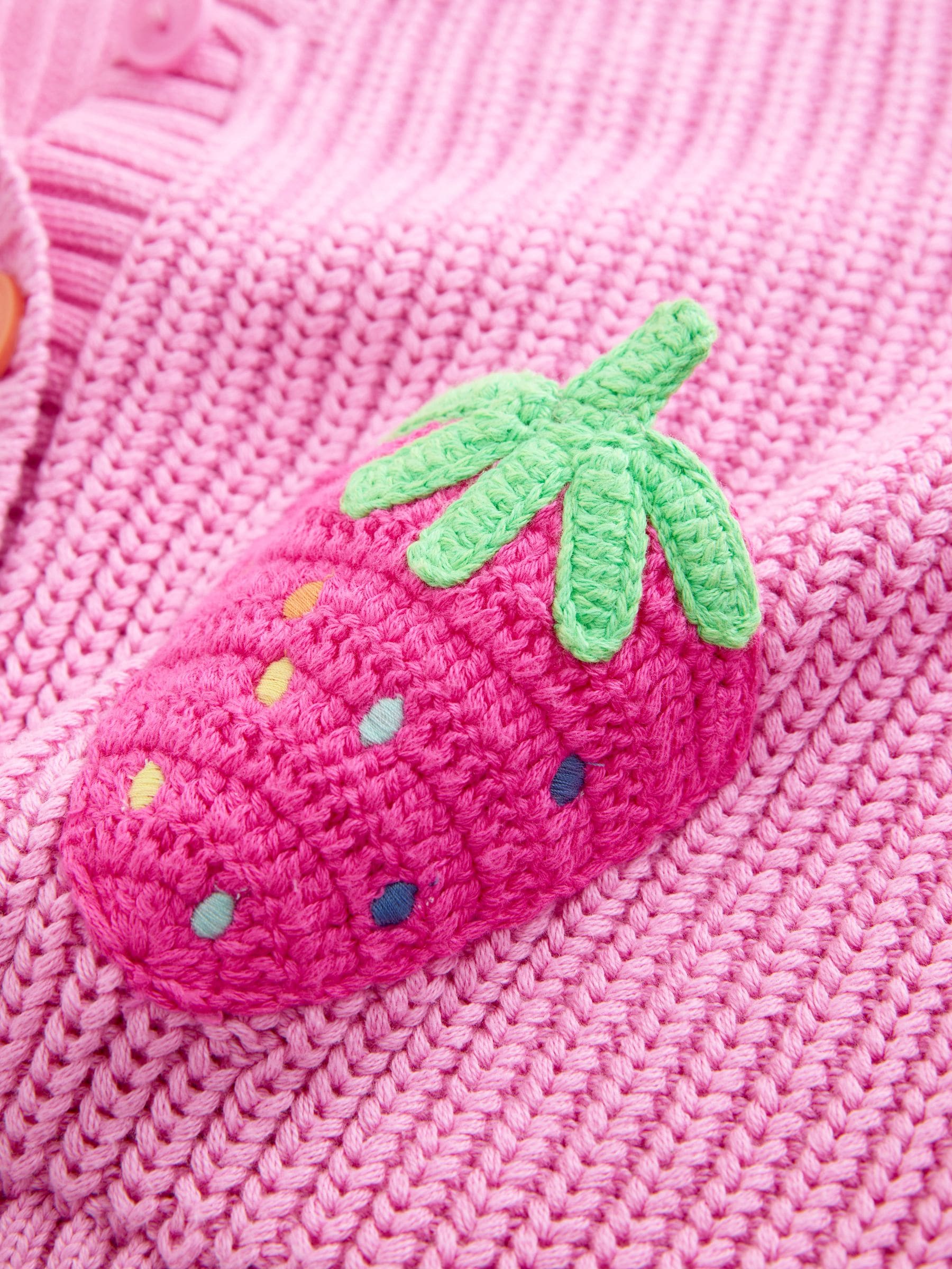 Buy Little Bird by Jools Oliver Pink Knitted V-Neck Strawberry