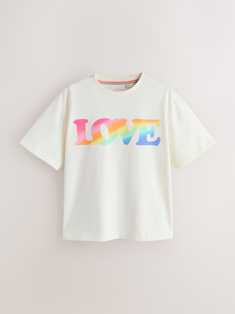 Little Bird by Jools Oliver Cream Love Short Sleeve Slogan T-Shirt - Image 7 of 7 Little Bird by Jools Oliver Cream Love Short Sleeve Slogan T-Shirt - Image 7 of 7