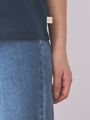 Little Bird by Jools Oliver Navy Happy Short Sleeve Slogan T-Shirt - Image 4 of 7