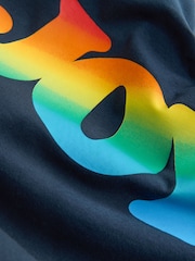 Little Bird by Jools Oliver Navy Happy Short Sleeve Slogan T-Shirt - Image 5 of 7