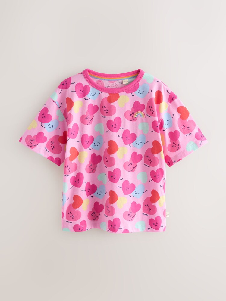 Little Bird by Jools Oliver White and Heart Print Jersey T-Shirt 2 Pack - Image 2 of 13