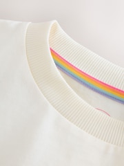 Little Bird by Jools Oliver Cream Love Short Sleeve Jersey Slogan T-Shirt - Image 4 of 4