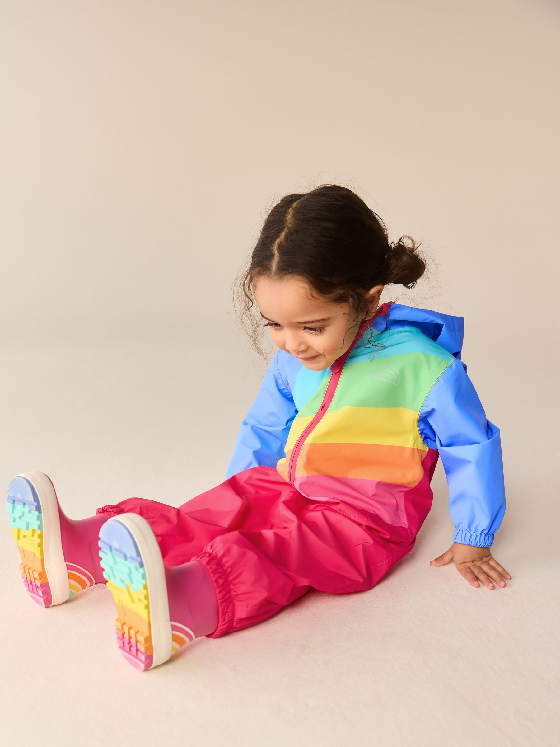 Buy Little Bird Pink Rainbow Waterproof Puddlesuit from Next USA