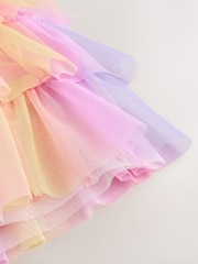 Little Bird by Jools Oliver Rainbow Ombre Tiered Mesh Tutu Skirt - Image 6 of 7