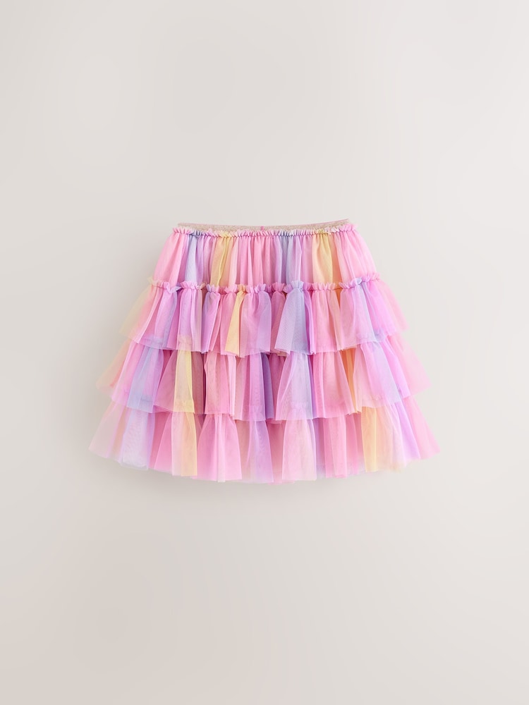 Little Bird by Jools Oliver Rainbow Ombre Tiered Mesh Tutu Skirt - Image 7 of 7