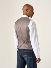 Skopes Green Tailored Fit Single Valetta Breasted Check Waistcoat - Image 2 of 5
