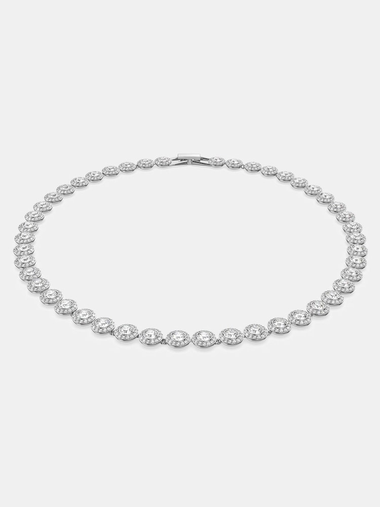 Swarovski Medium Una Angelic Tennis Necklace with Round Cut Rhodium Plated - Bild 1 von 5