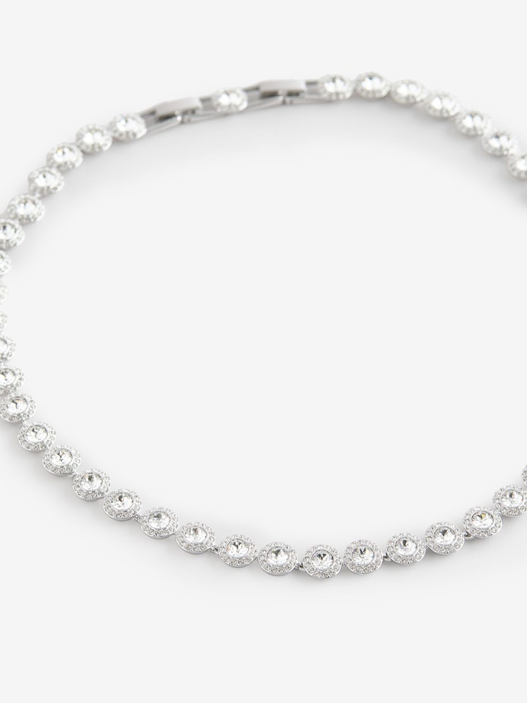 Swarovski Medium Una Angelic Tennis Necklace with Round Cut Rhodium Plated - Bild 2 von 5
