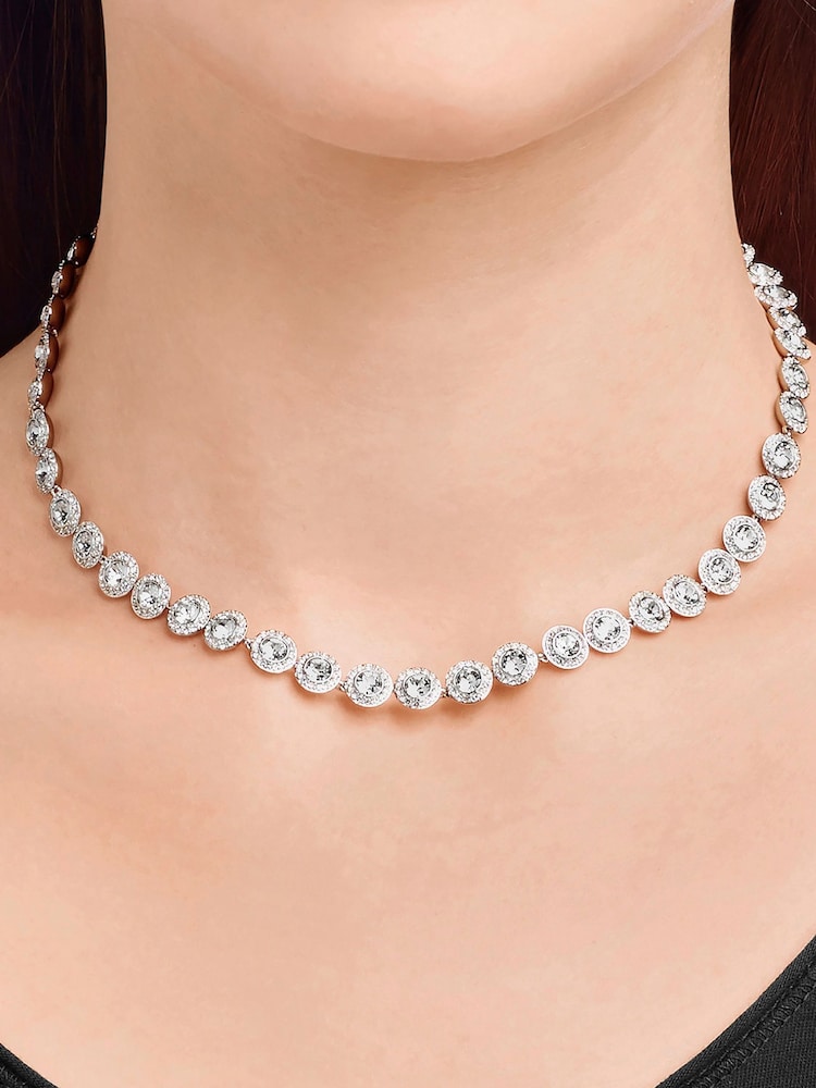 Swarovski Medium Una Angelic Tennis Necklace with Round Cut Rhodium Plated - Bild 5 von 5