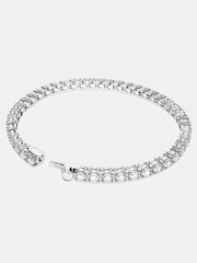 Білий хром - Swarovski Matrix Tennis Bracelet with Round Cut Gold Tone Plated - Image 10 of 10