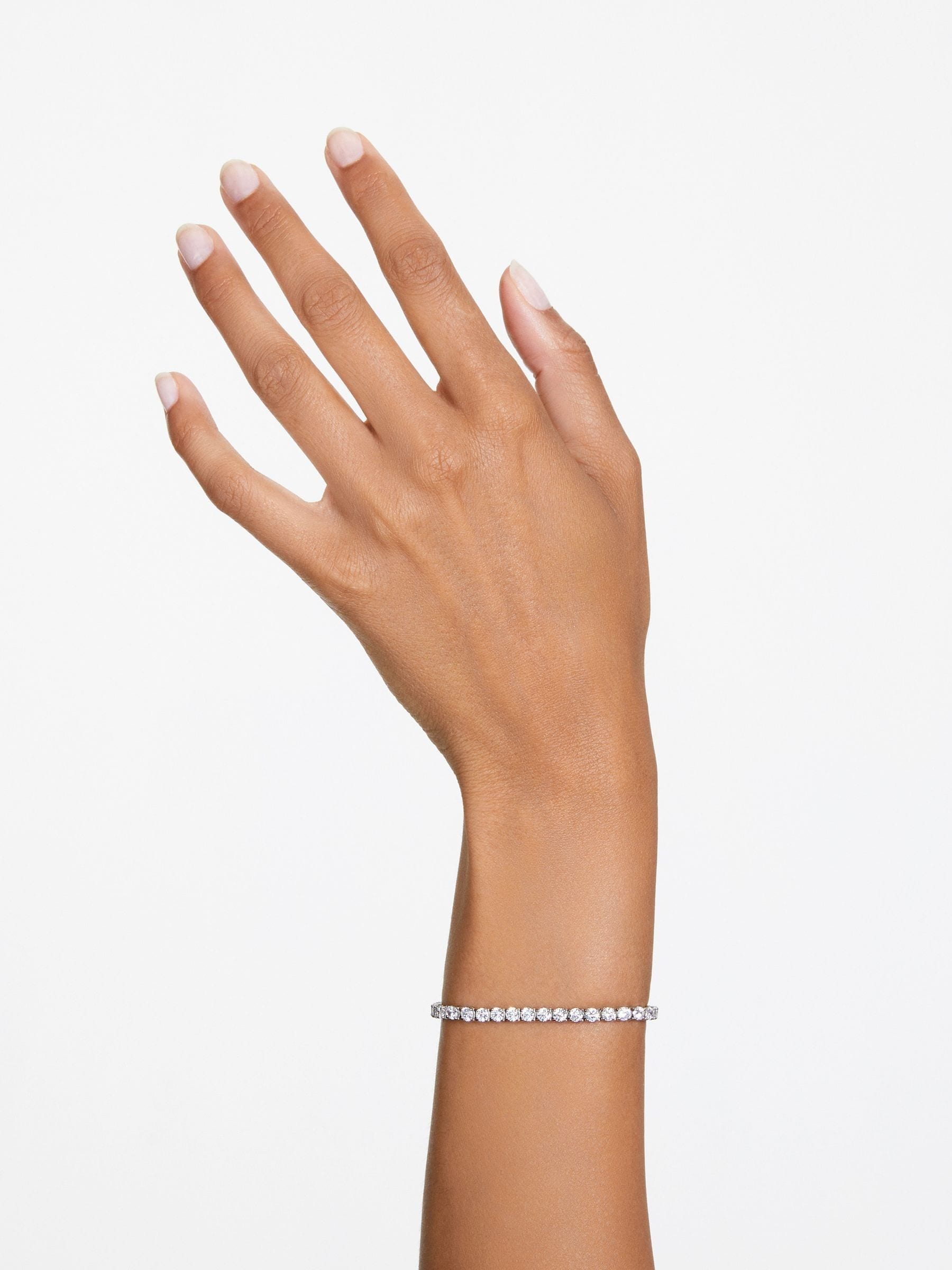 Buy Swarovski White Chrome Matrix Tennis Bracelet with Round Cut