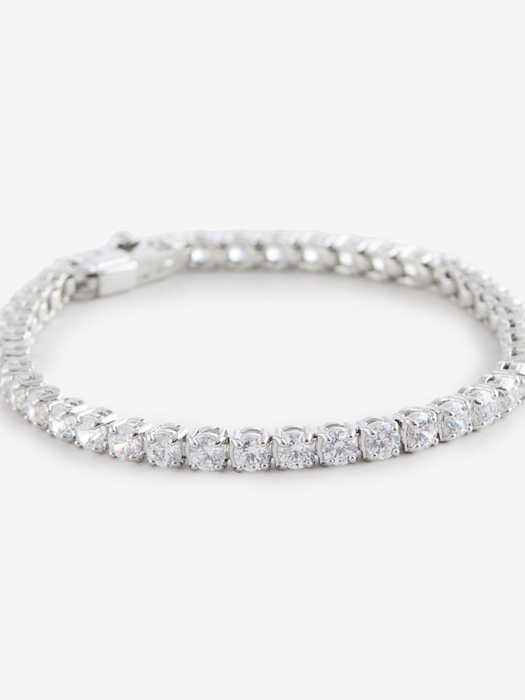 Білий хром - Swarovski Matrix Tennis Bracelet with Round Cut Gold Tone Plated - Image 2 of 10
