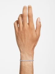 Білий хром - Swarovski Matrix Tennis Bracelet with Round Cut Gold Tone Plated - Image 3 of 10