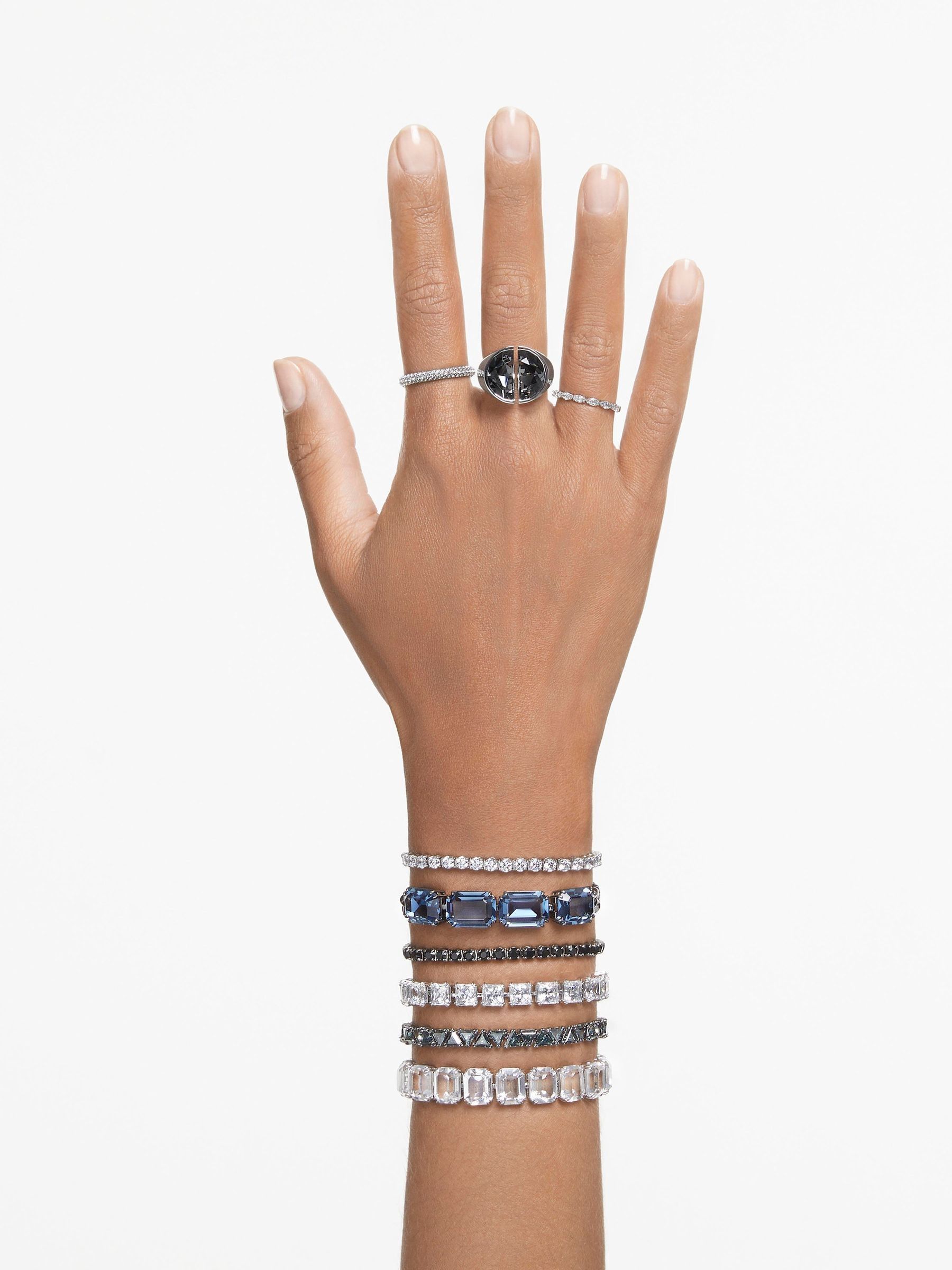 Buy Swarovski White Chrome Matrix Tennis Bracelet with Round Cut