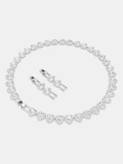 Swarovski White Tennis Necklace with Mixed Cuts Heart Rhodium Plated - Image 10 of 10