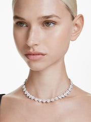 Swarovski White Tennis Necklace with Mixed Cuts Heart Rhodium Plated - Image 3 of 10
