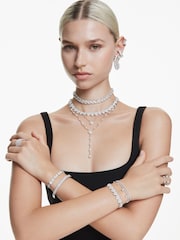 Swarovski White Tennis Necklace with Mixed Cuts Heart Rhodium Plated - Image 4 of 10