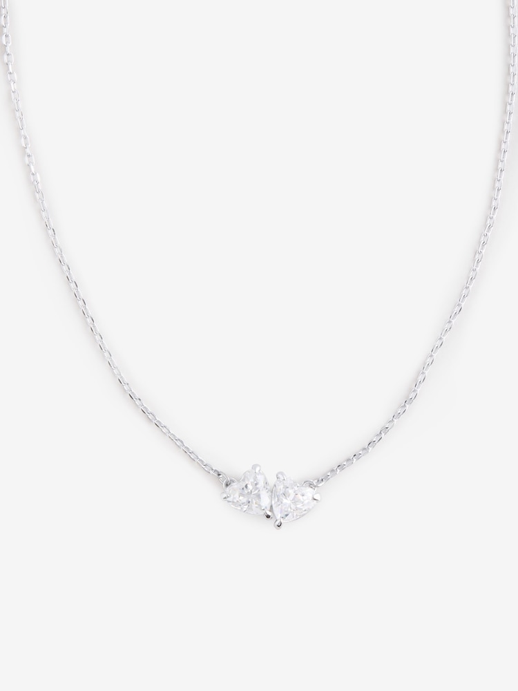 Swarovski Silver Mesmera Attract Necklace with Heart Rhodium Plated - Image 1 of 2 Swarovski Silver Mesmera Attract Necklace with Heart Rhodium Plated - Image 1 of 2