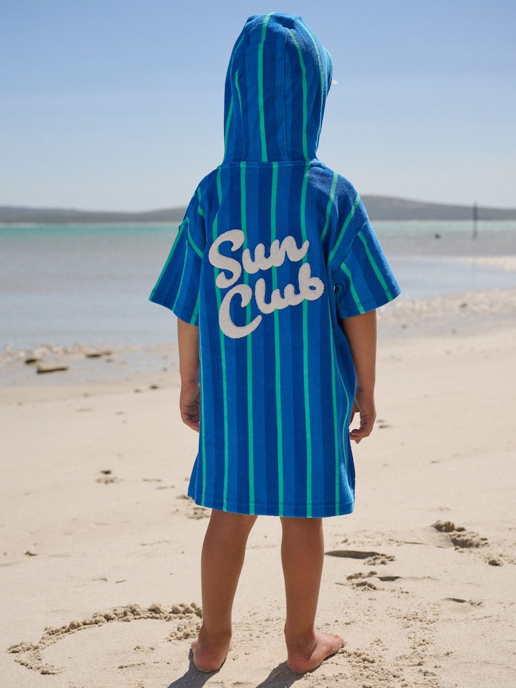 Blue/Green Stripe Towelling Zip Through Cover-Up (3mths-7yrs) - Image 2 of 9
