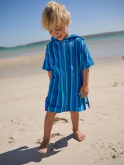 Blue/Green Stripe Towelling Zip Through Cover-Up (3mths-7yrs) - Image 3 of 9