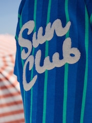 Blue/Green Stripe Towelling Zip Through Cover-Up (3mths-7yrs) - Image 4 of 9