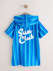 Blue/Green Stripe Towelling Zip Through Cover-Up (3mths-7yrs) - Image 6 of 9