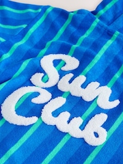 Blue/Green Stripe Towelling Zip Through Cover-Up (3mths-7yrs) - Image 7 of 9