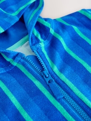 Blue/Green Stripe Towelling Zip Through Cover-Up (3mths-7yrs) - Image 8 of 9