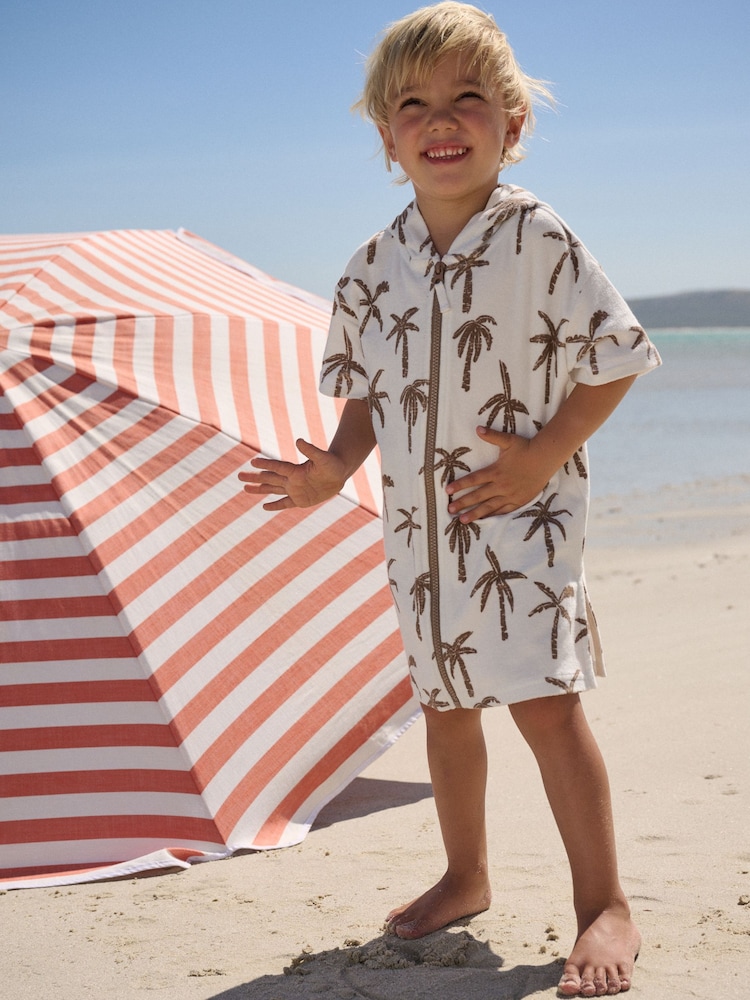 Neutral Palm - টাওয়েলিং জিপ থ্রু কভার-আপ (3মাস-7বছর) - 4এর মধ্যে 1 ছবি