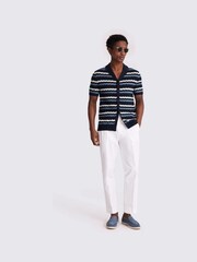 MOSS Navy and White Stripe Pointelle Shirt - Image 2 of 4