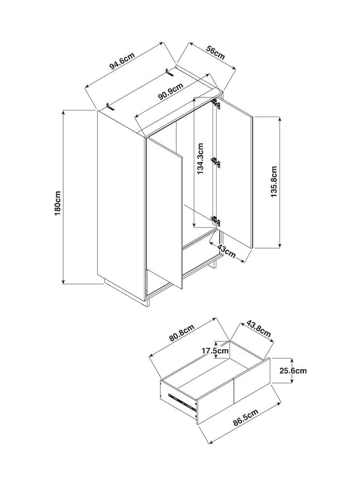 MADE.COM Oak Effect Kaci Double Wardrobe - Image 7 of 7 MADE.COM Oak Effect Kaci Double Wardrobe - Image 7 of 7