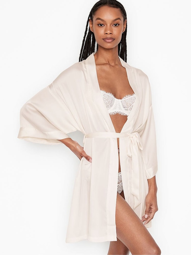 Victoria's Secret White Bridal Satin Robe - Image 1 of 12