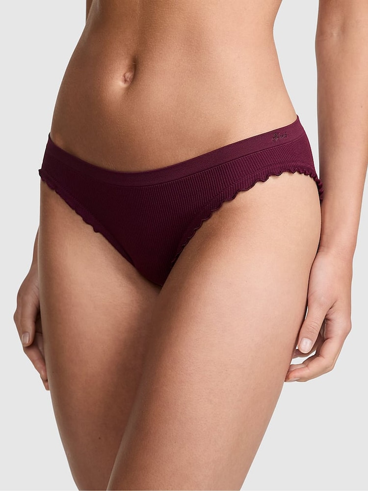 Victoria's Secret PINK Purple Rose Bikini Seamless Knickers - Image 1 of 3 Victoria's Secret PINK Purple Rose Bikini Seamless Knickers - Image 1 of 3