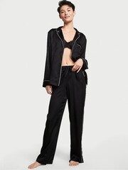 Victoria's Secret Black Satin Long Pyjamas Set - Image 1 of 5