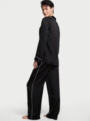 Victoria's Secret Black Satin Long Pyjamas Set - Image 2 of 5