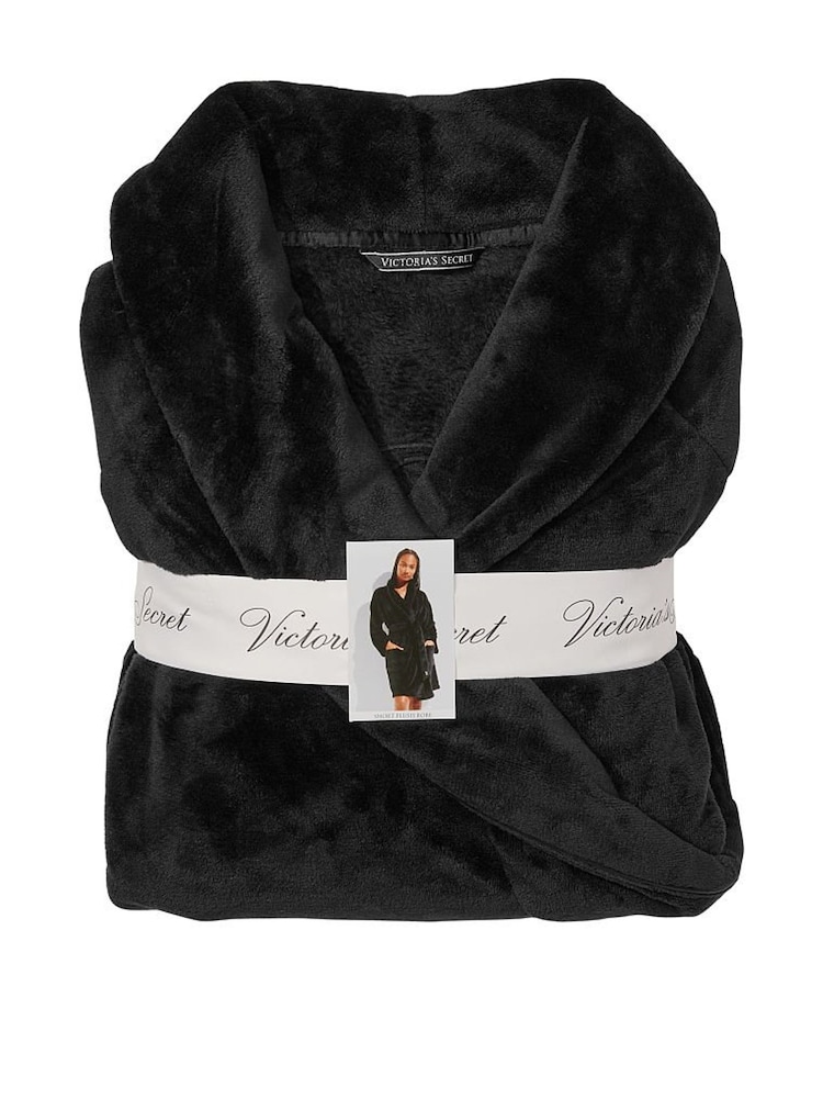 Victoria's Secret Black Cosy Short Dressing Gown - Image 4 of 4