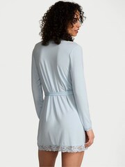 Victoria's Secret Palest Blue Modal Lace Trim Robe - Image 2 of 3