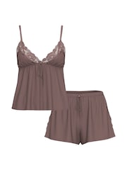Victoria's Secret Cloudy Grey Modal Lace Flyaway Cami Set - Image 3 of 3