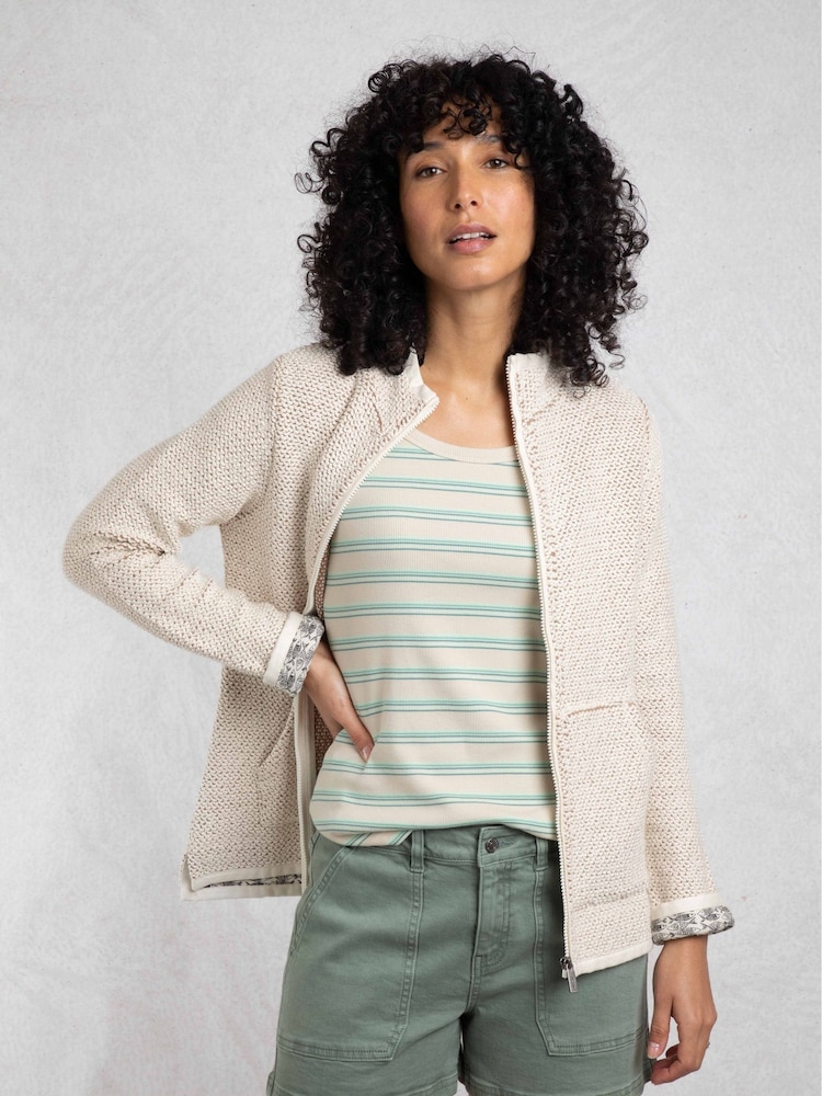 Weird Fish Cream Sontee Full Zip Macaroni Fleece - Image 1 of 6