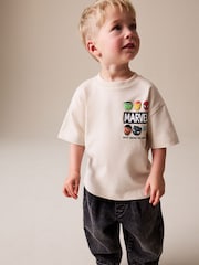 Light Grey Marvel Short Sleeve Cotton T-Shirt (3mths-8yrs) - Image 2 of 8