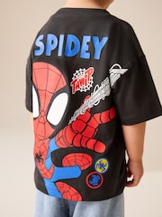 Charcoal Grey Spidey Marvel Short Sleeve Cotton T-Shirt (3mths-8yrs) - Image 1 of 7