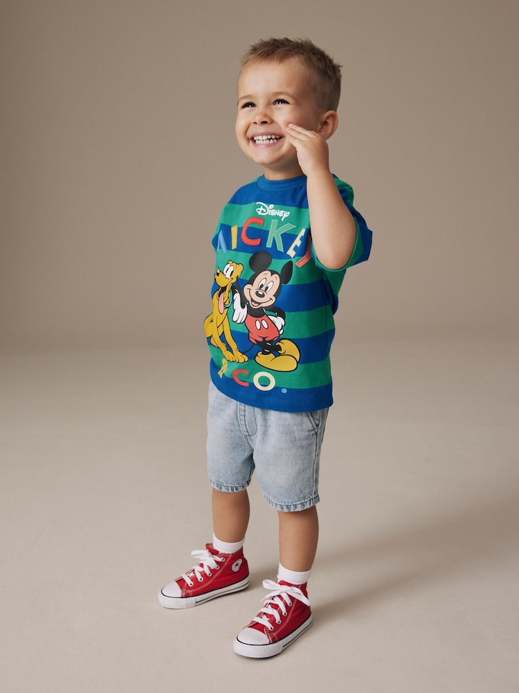 Blue/Green Mickey Mouse Short Sleeve T-Shirt (3mths-8yrs) - Image 2 of 3