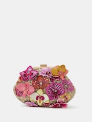 Accessorize Pink 3D Flower Embellished Clutch Bag - Image 1 of 2